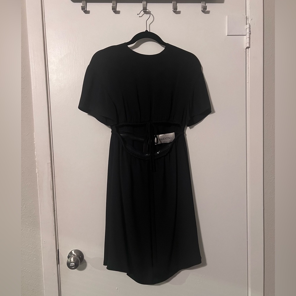 Valentino Black Silk Drawstring Dress size 40